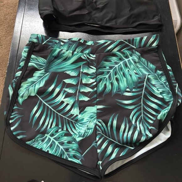 NEW Girl's 3 Piece Bikini Sets Tropical Print Swimsuit Bathing Suit SZ 12/13 - Picture 4 of 6